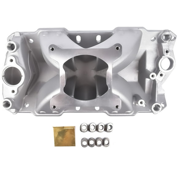 NEWZQ 4-Barrel Single Plane Engine Intake Manifold for 1957-1995 Small Block Chevy SBC 350 400