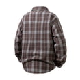 thumbnail image 3 of Ceisia Men's Relaxed Fit Long Sleeve Plaid Flannel Shirt Casual Button Down Turndown Collar Shirt Coffee XXXXL Gifts, 3 of 5