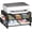 Wood Black, variant on Metal Printer Stand for Desk with Storage Drawer and 2 Pen Holders, 2-Tier Desktop Organizer Printer Table for Home Office, Multi-Purpose Desk Organizer for Fax Machine Scanner Files(Pink)