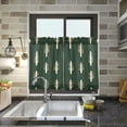 thumbnail image 4 of Yayeee Kitchen Curtains Tier Pair Light Filtering 27"x36" Rod Pocket Short Cafe Window Panel, Beige Plants, 4 of 7