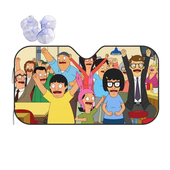 Bob'S Burgers Car Windshield Sunshades Car Sun Shade Car Sun Visor For Uv Rays & Sun Heat Protection Medium