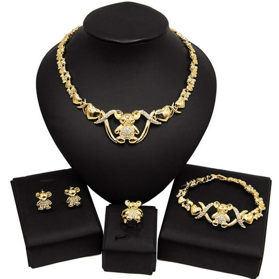 JoeytheJewelryNY HUGS &KISSES teddy bear set gold Plated #54