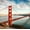Red Golden Gate Bridge, variant on Elephant Stock Golden Gate Wall Art - Horizontal Canvas Wall Art - Living Room Wall Decor - Architecture Canvas - Brown And Blue Decor - 12" x 8"