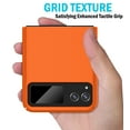 thumbnail image 3 of Case for Motorola RAZR (2023), Nakedcellphone Slim Hard Shell Protector Cover [Anti-Fingerprint, Grid Texture] - Bright Orange, 3 of 10