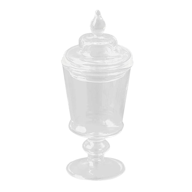 1/12 Tarro de Transparente con Tapa, Botellas de Zulema mini tarro de casa de muñecas