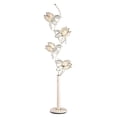 thumbnail image 4 of Contemporary White Glass Floral Table Lamp, 4 of 5