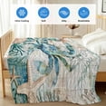 thumbnail image 4 of Teal Coastal Crab Cooling Blanket,Lightweight Breathable Summer Throw Blanket with Double Sided Cold Effect,Vintage Summer Beach Nautical Coral Picnic Blankets Bed Sheet for Hot Sleepers 30"x40", 4 of 8