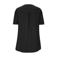 thumbnail image 6 of Women's Solid Color Casual Button V-Neck Short Sleeve Loose Fit T-Shirt Top, 6 of 9