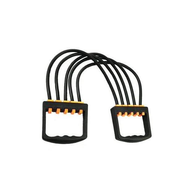 Sonducket Expansor de pecho, extractor de músculos, banda elástica, tamaño compacto, equipo de Fitness de larga duración, ayuda con agujeros Accesorios para máquinas de ejercicios Negro