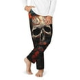 thumbnail image 2 of Pofeuu Vintage Butterfly Flower Skull Print Teenagers' Pajama Pants, Soft Lounge Pajama Pants with big pockets for Men Plaid Pj Bottoms-XS(5-6), 2 of 6