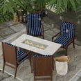 thumbnail image 3 of Jordan Manufacturing 43" x 20" Vineyard Indigo Navy Leaves Rectangular Outdoor Chair Cushion with Ties and Hanger Loop, 3 of 11