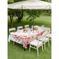 thumbnail image 3 of Outdoor Tablecloth with Umbrella Hole and Zipper, Pink Flower Rectangle Table Cloth 54x80 Inch Waterproof Tablecloth, Spring Floral Butterflies Birds Farmhouse Picnic Table Cover for Patio Camping, 3 of 7