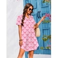 thumbnail image 3 of EKOUAER Sleep Shirts for Women Short Sleeve Night Shirts for Sleeping Satin Nightgown Soft Nightdress, 3 of 6