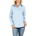 thumbnail image 5 of KOGMO Women's Basic Long Sleeve Button Down Shirts Office Work Blouse Regular Fit (S-3X), 5 of 8
