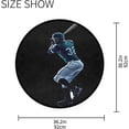 thumbnail image 3 of SKYSONIC One Caucasian Man Baseball Player PlayingRound Area Rug Chair Couch Cover Area Rug for Bedroom Floor Sofa Living Room Non-Slip Home Decor 3 x 3 Feet, 3 of 5