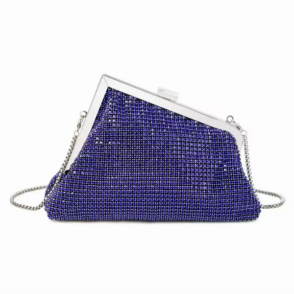 YIFEI Rhinestone Angled Evening Bag Sparkling Clutch Diamond Shoulderbag with Detachable Strap for Wedding Party