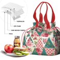 thumbnail image 4 of Pioneer Flower Floral Print Pattern Drawstring Lunch Bag Women - Drawstring Lunch Bag Insulated for Work Office - Stain-Resistant Large Lunchbags for Women with Multi-Pockets, 4 of 6