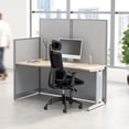 thumbnail image 2 of Office in an Hour 65-inch Straight Cubicle Desk in Natural Elm - Engineered Wood, 2 of 5