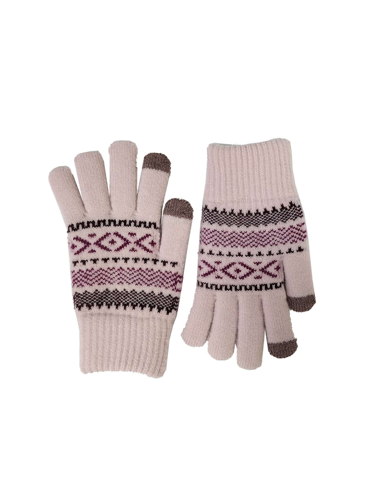 Time and Tru Women's Patterned Knit Gloves