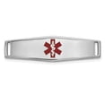 thumbnail image 1 of 14k White Gold Epoxy Enameled Medical Alert Id Ctr Soft Plate # 816 Bracelet Component, 1 of 6