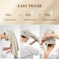 thumbnail image 3 of Larger Microfiber Hair Towel Wrap for Women, Soft Hair Drying Towel with Elastic Band, Fast Drying Hair Turbans for Wet Curly Long Hair 1 Pack, 3 of 7