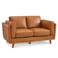 thumbnail image 4 of MCombo 64.8'' Napa Leather Loveseat Sofa Couch for Living Room, Office, Vintage Italian Leather, Cognac Tan, 4 of 10