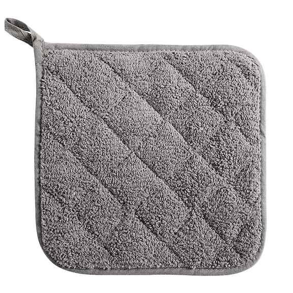 JWZZYD Cotton Pot Holder, 7 Inch Thickened Heat-Resistant Insulated Mat, Quilted Kitchen Hot Pad with Hanging Loop, for Pots, Pans, Oven, Microwave, and Countertop Protection, Gray, 1 Pack