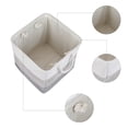 thumbnail image 3 of REGALWOVEN Set of 3 Cotton Storage Bin with Handles for Shelves Closet, Collapsible Storage Basket for Organizing Clothes Gray 11*11*11in, 3 of 6