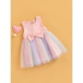 thumbnail image 4 of ITFABS Robe Princesse Sans Manches pour Filles, Nœud, Tulle Tutu Couleur Arc-en-Ciel, 4 of 9