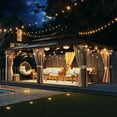 thumbnail image 2 of Aoxun 12 ft. x 20 ft. Hardtop Gazebo, Aluminum Frame Permanent Pavilion with Curtains and Netting, Outdoor Polycarbonate Double Roof Canopy, Designed for Garden, Lawns, Patio, 2 of 9