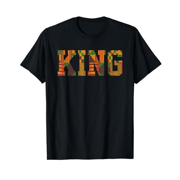 African King Art for Boys Men Afro Kente Cloth African Print T-Shirt