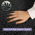 thumbnail image 6 of RUseeN Bathroom Rugs Sets 3 Piece Chenille Microfiber Bath Rug Non-Slip Bath Mats with Soft Plush PVC Backing Water Absorbent Carpet 1'' Quick Dry Microfiber Toilet Mat, Deep Gray, 6 of 9