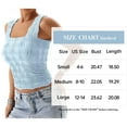 thumbnail image 3 of WTXUE Crop Tank Tops Eyelet Tops Square Neck Ribbed Wide Strap Tank Tops Tees and Tanks Sleeveless Tank Tops Tight Tank Tops Athletic Tank Tops Women Short Tank Tops for Women Blue M, 3 of 8