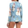 thumbnail image 5 of joogoo Womens UPF 50+ Rash Guard Christmas Snowman Trees Long Sleeve UV Protection Sun Shirts Tops M, 5 of 7