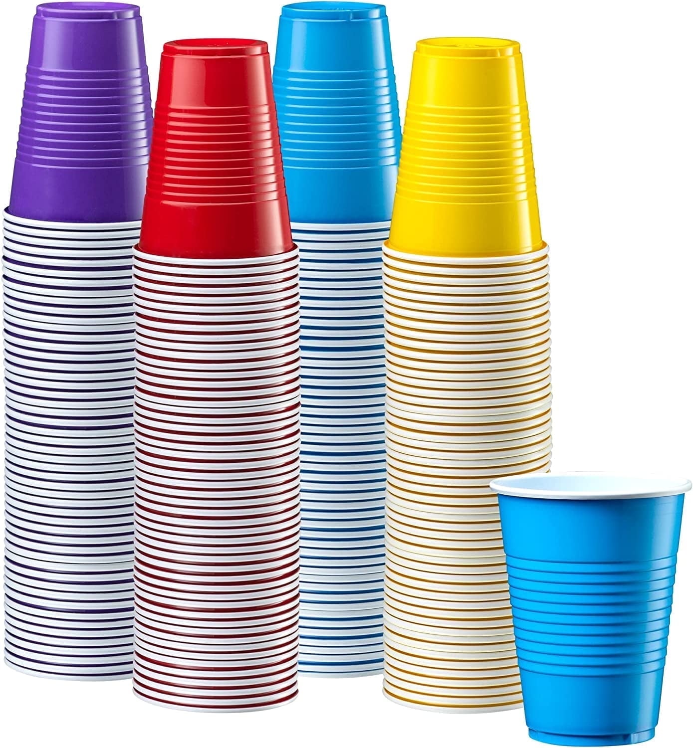 GUSTO 9 Oz Plastic Cups, 240-Pack Assorted