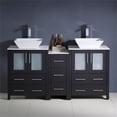 thumbnail image 3 of Fresca Torino 60" Espresso Modern Double Sink Bathroom Cabinets w/ Tops & Vessel Sinks, 3 of 3