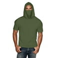 thumbnail image 3 of Fanxing Men Cooling Sun Shirts with Mask Big and Tall Rash Guards Short Sleeve Hoodies Sun Protection Face Cover Green,L, 3 of 9