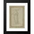 thumbnail image 2 of Circle of Girolamo Sellari 11x14 Black Modern Framed Museum Art Print Titled - Standing Draped Female Figure Carrying Trumpet, Flowers, 2 of 5