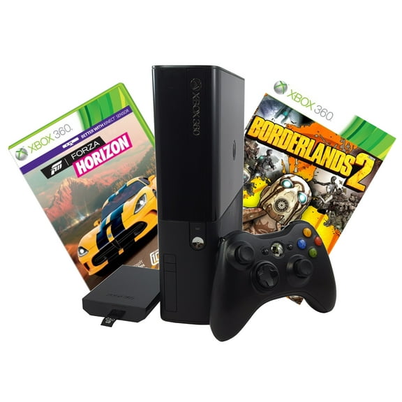 Restored Microsoft Xbox 360 E 250GB with Borderlands 2 and Forza Horizon Games (Refurbished)