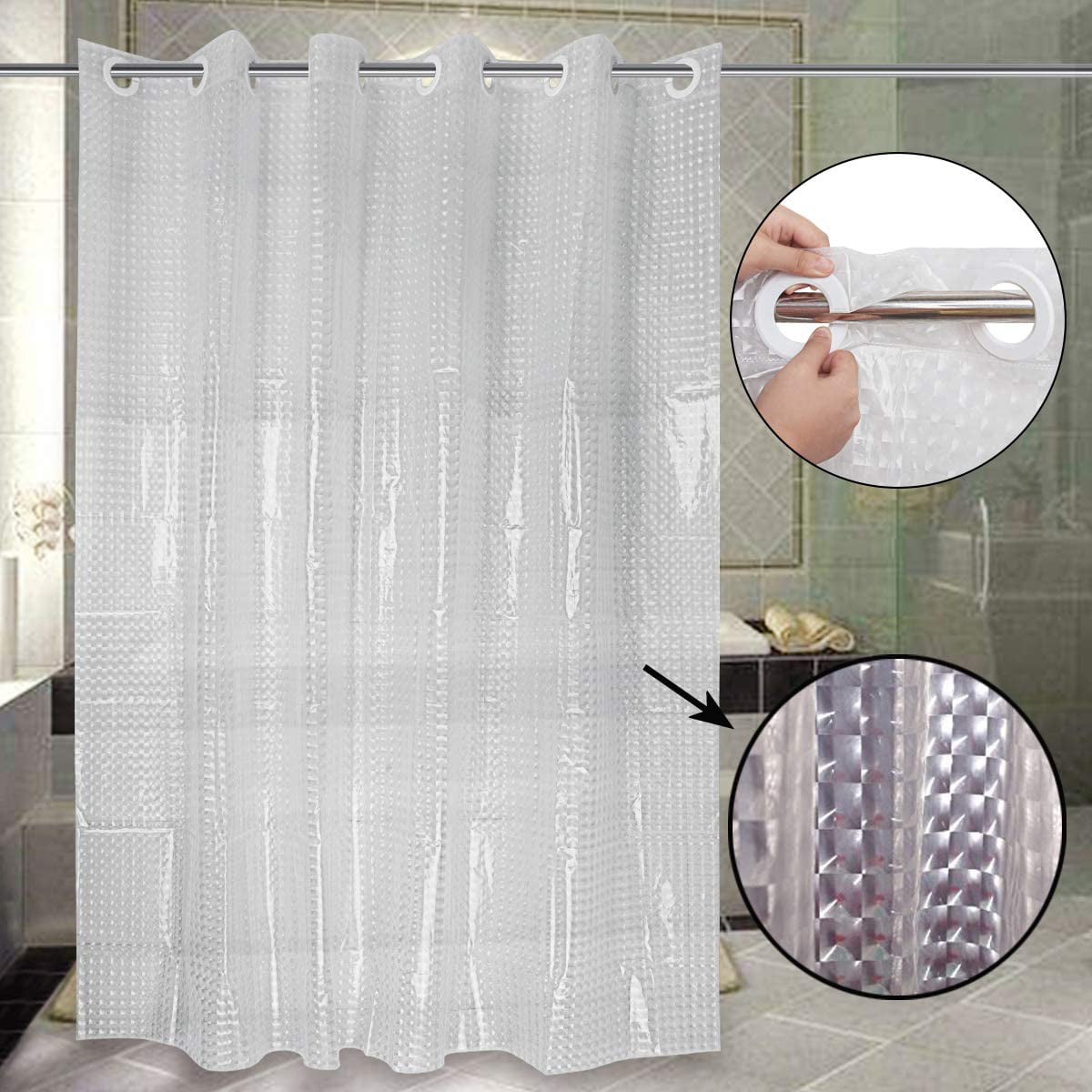 Plastic Shower Curtain 3d Crystal Hook, Shower Curtain Liner Hooks
