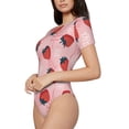 thumbnail image 2 of Naloa Strawberries Women's Short-Sleeved Onesie, One-Piece Swimsuit for Parties, dates, clubs - X-Large, 2 of 9