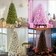 thumbnail image 3 of Alupssuc 6.5ft Prelit Snow Flocked Artificial Holiday Christmas Tree w/ Warm White Lights, Foldable Stand, Full Snow Branch Tips, 3 of 9