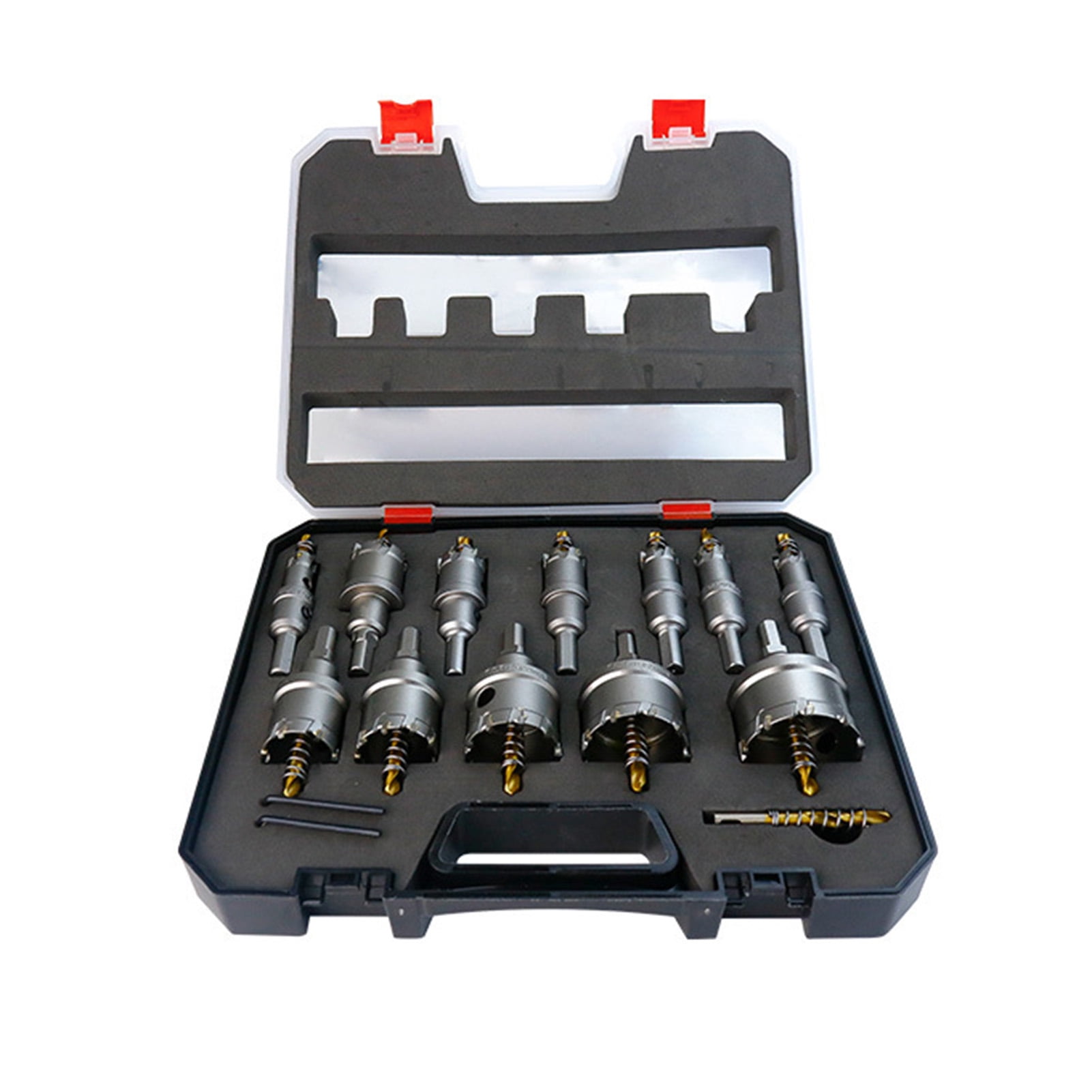 Kit Carbide Hole Saw Kit Tipped Hole Saw Drill Bit 16-50mm Hole Saw Cutter Set For Metal Stainless Steel Iron Copper