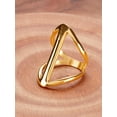 thumbnail image 2 of ELYA Jewelry Women's Polished Split Orbit Gold Plated Steel Ring, 2 of 5