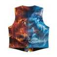 thumbnail image 5 of Garronmavis Ice and Fire Boys Suit Vest Warm Dinosaur V Neck Adjustable Back Strap Vests Lightweight Sleeveless Slim Fit Casual Vests Outfit Fashion Boy's 3 Button Formal Suit Vest, 5 of 7