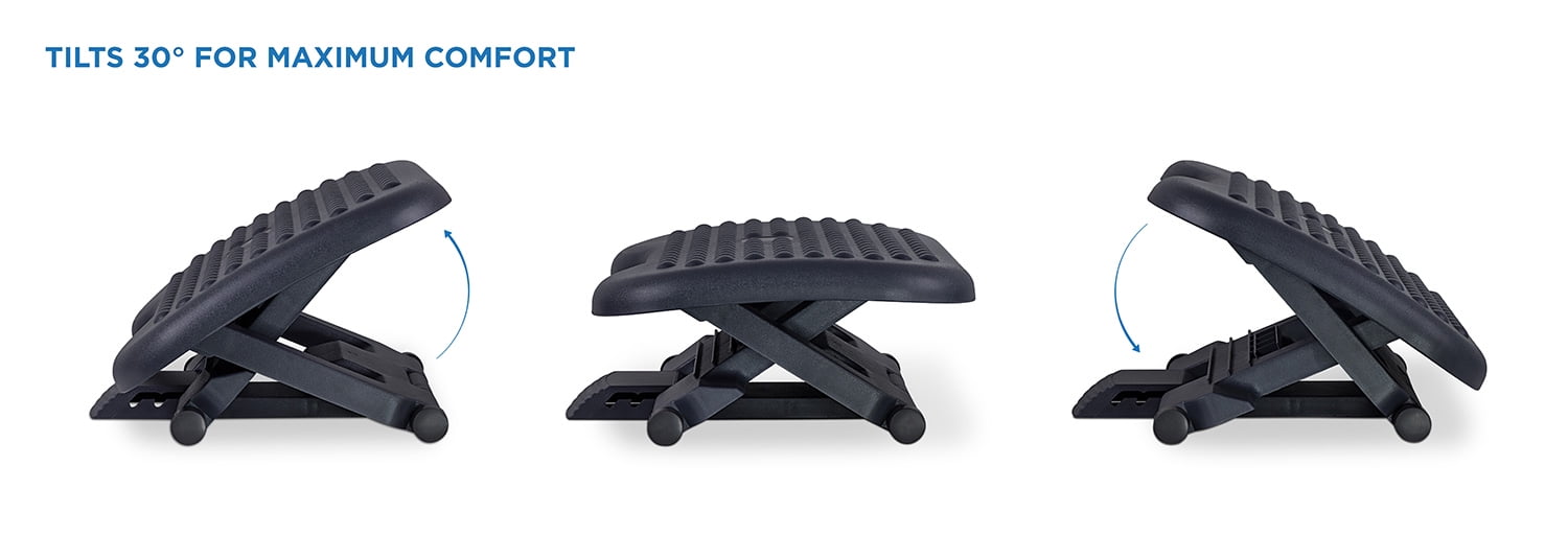 Black Adjustable Foot Rest for Under Desk at Work, Foot Stool with  Massaging Beads Removable Soft Pad, Max-Load 120Lbs 4-Level Height  Adjustment