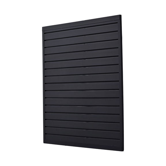Slat Wall Paneling 4x4 ft, Black PVC Garage Slatwall - Modular Storage & Display, Easy Install, Adjustable, DIY Cuttable - 16ft²