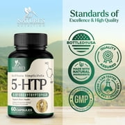 5 Hydroxytryptophan Capsules - 200mg 5 HTP Supplement Plus Calcium for Natural Brain Health & Sleep Support, Extra Strength Griffonia Simplicifolia 5-HTP Formula, 5HTP, USA Bottled - 60 Capsules