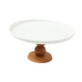 thumbnail image 2 of Soporte para tartas con base, plato de frutas, soporte para exhibición de postres, bandeja para servir con pedestal Pie marrón, 2 of 9