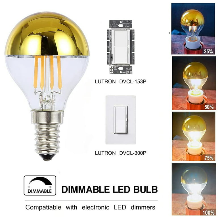 CTKcom G45 4W E14 Base Candelabra LED Bulbs Dimmable(4 Pack)-Vintage Edison  LED Bulb 40W Equivalent 2700K Warm White Lamp for Home,Pendant